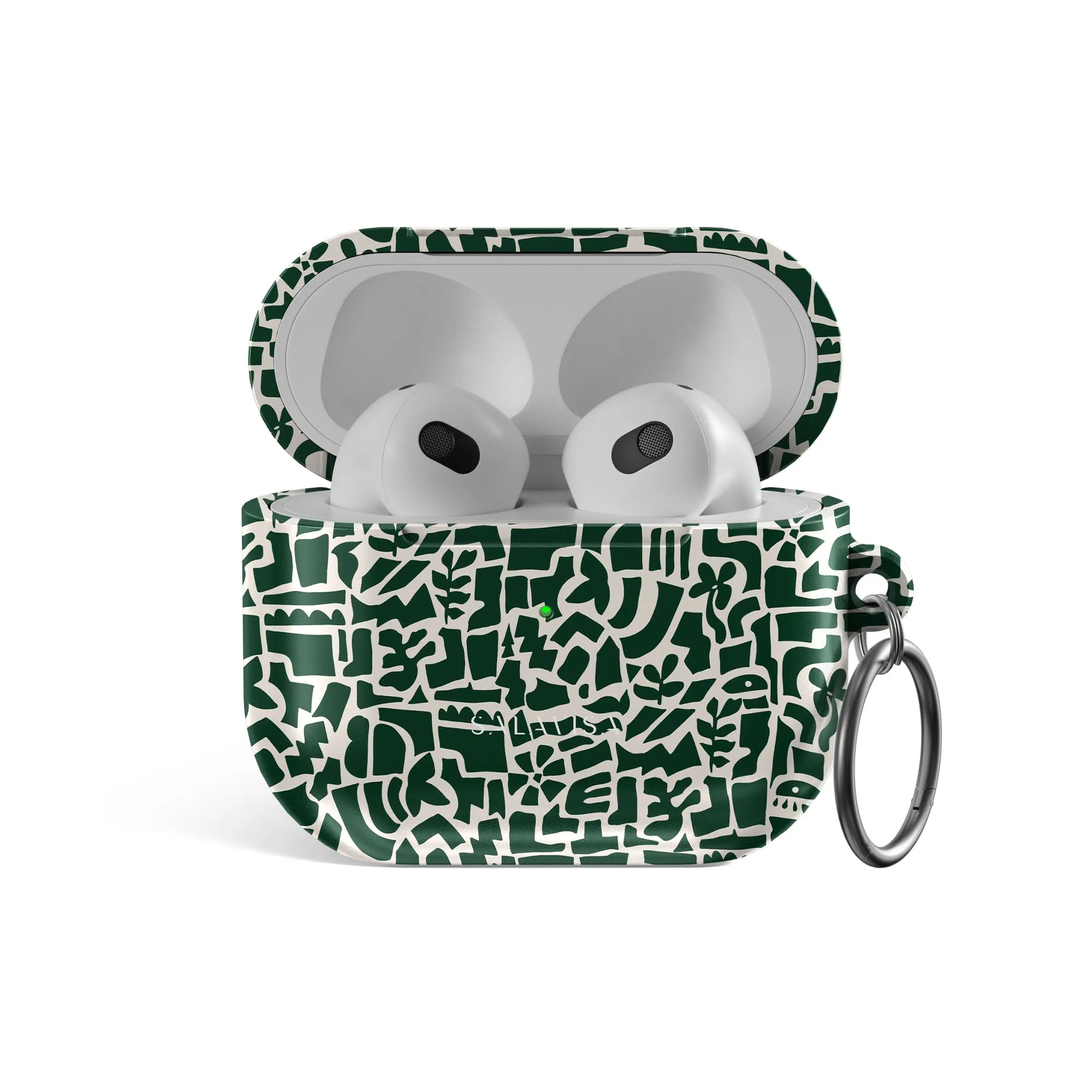 Green Maze AirPods Case impact protection airpods shell durable commuter gradient soft pastel leather shell