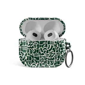Green Maze AirPods Case impact protection airpods shell durable commuter gradient soft pastel leather shell