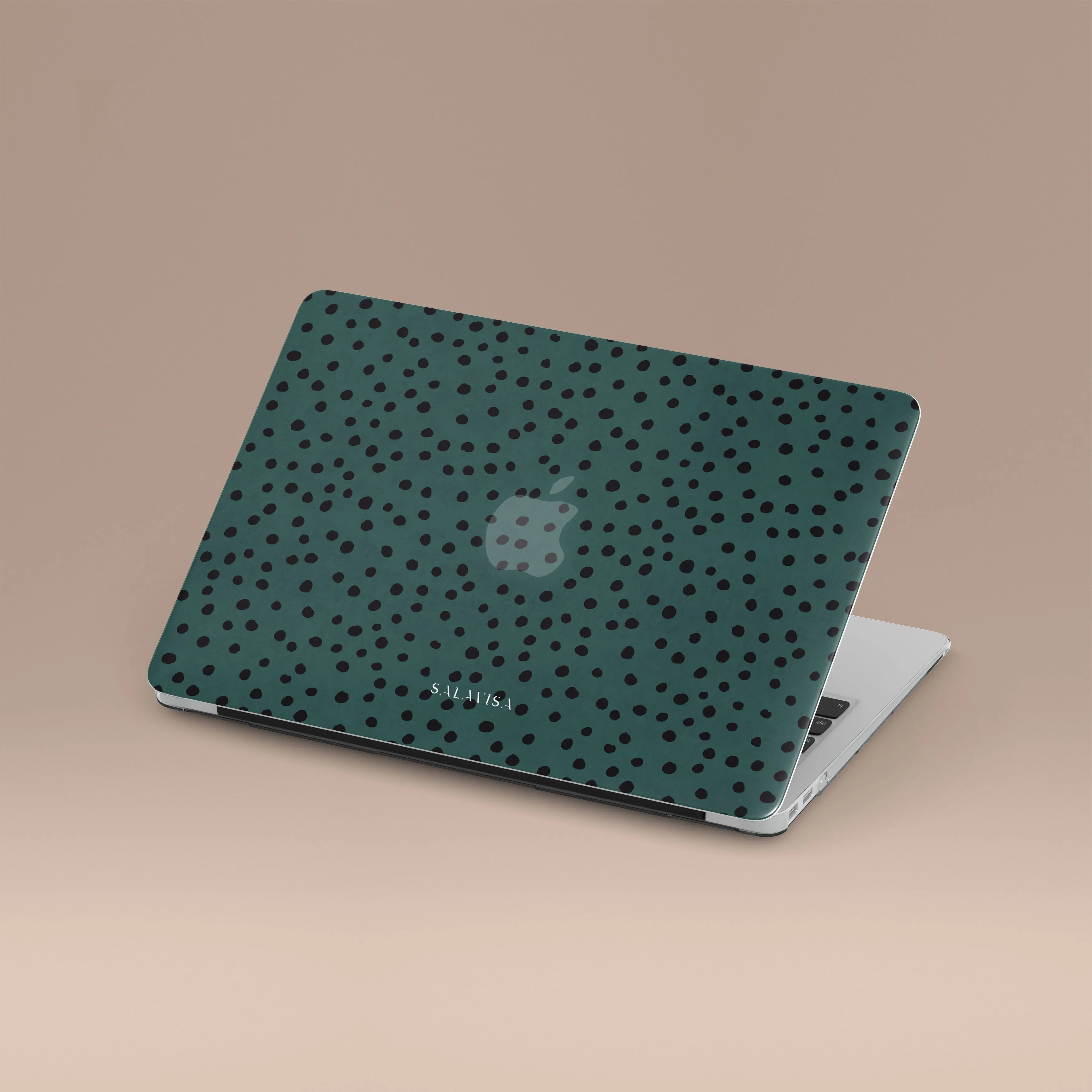Enhanced grip Green Polka Dots MacBook Case