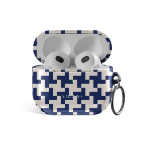 metallic matte earbuds shell Blue Glen Plaid AirPods Case