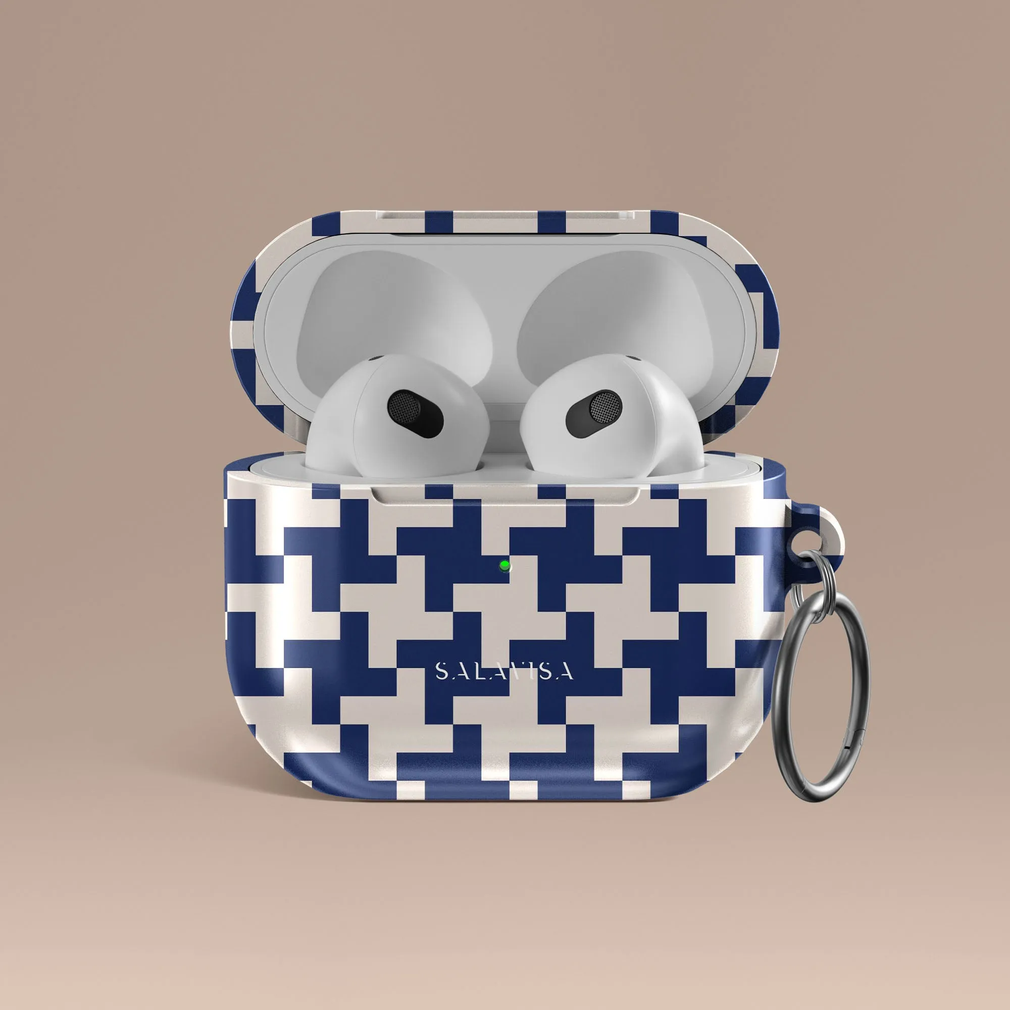 sleek hybrid material case smooth touch airpods shell Blue Glen Plaid AirPods Case