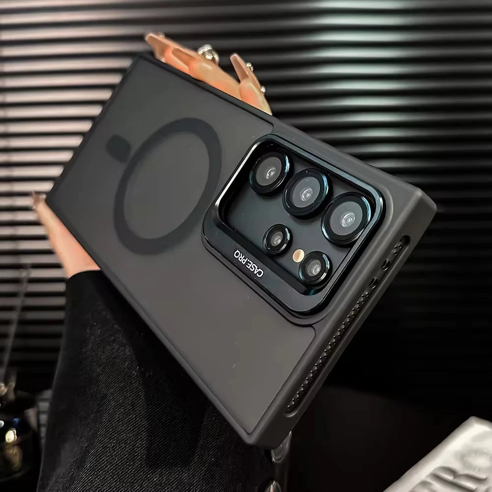 Foldable Camera Kickstand Magsafe Case - Samsung Textured Comfort