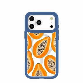 Clear Juicy Papayas iPhone 17 Pro Max Case With True Blue Ridge (MagSafe included) Transparent Edge