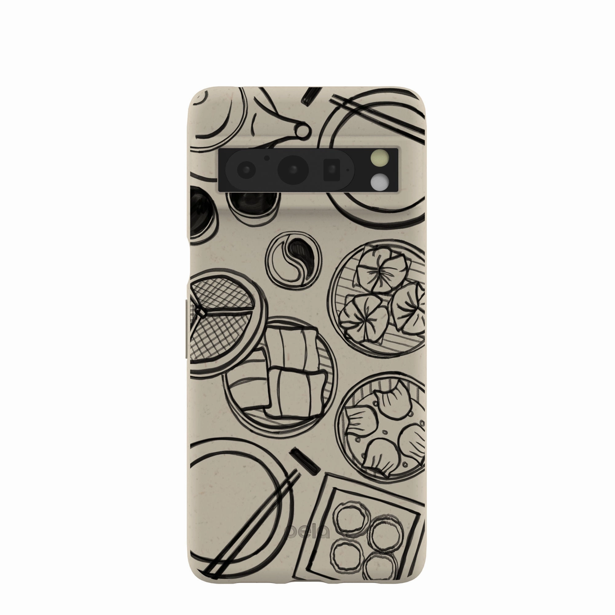 London Fog Dimsum Doodles Google Pixel 8 Pro Case Ergonomic grip Clear Design