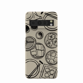 London Fog Dimsum Doodles Google Pixel 8 Pro Case Ergonomic grip Clear Design