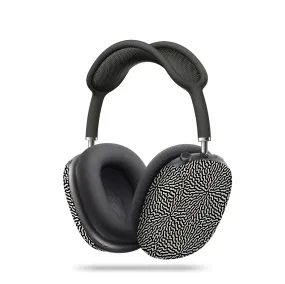 matte finish airpods case custom engraved silicone case Black & White Tweed AirPods Max Case