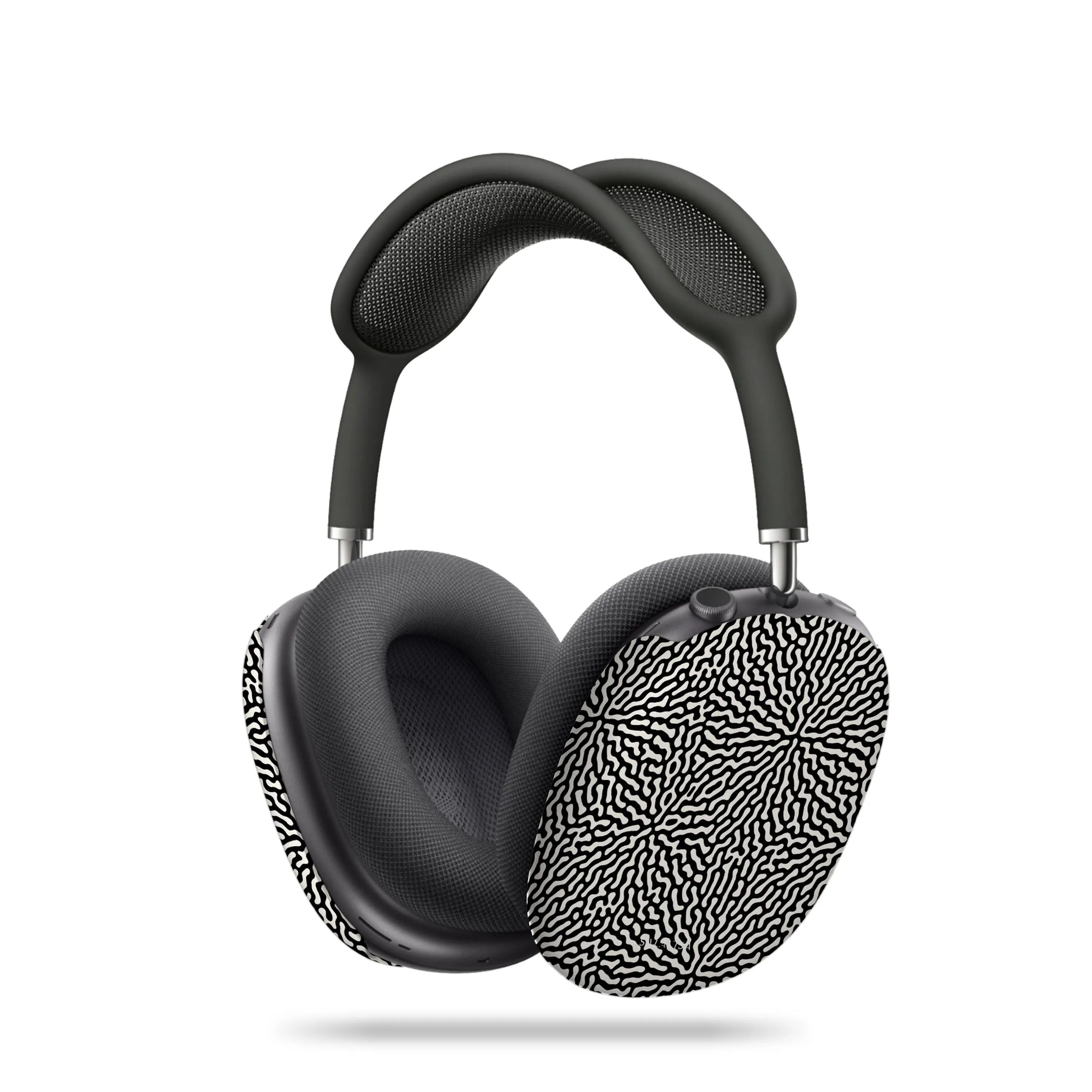 matte finish airpods case custom engraved silicone case Black & White Tweed AirPods Max Case