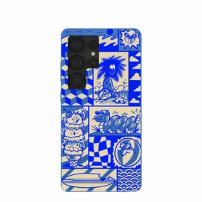 Electric Blue Summer Blues Samsung Galaxy S25 Ultra Case Stylish Detail Layer Comfort Shield Texture