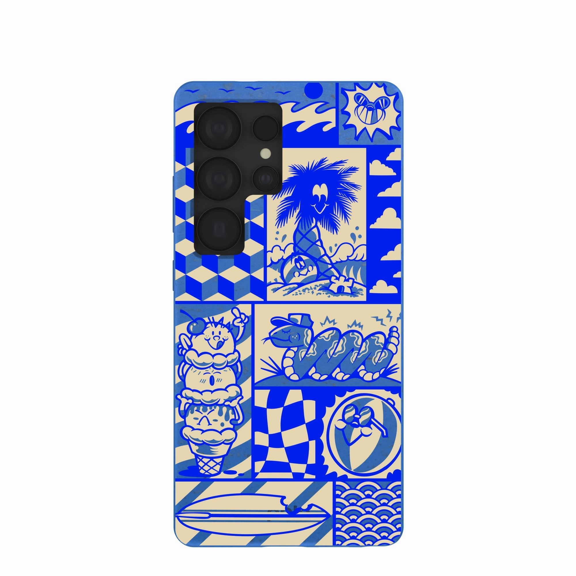 Electric Blue Summer Blues Samsung Galaxy S25 Ultra Case Stylish Detail Layer Comfort Shield Texture