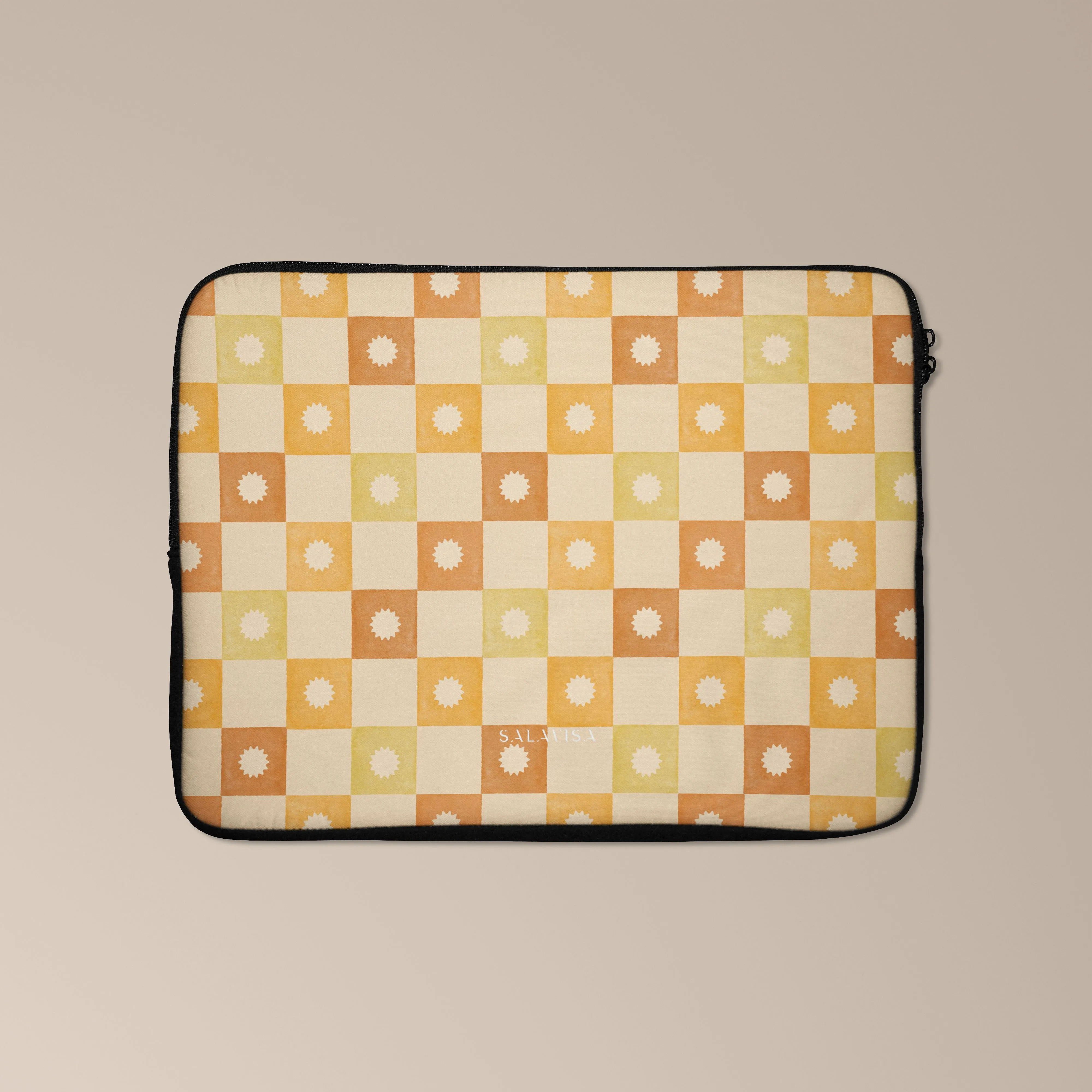 Checkered Elegance Laptop Sleeve Protective Texture Layer Rugged Pattern Texture