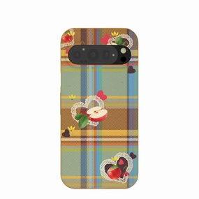 Honey Apple Plaid Google Pixel 9/9 Pro Case Daily Essential Classic Design