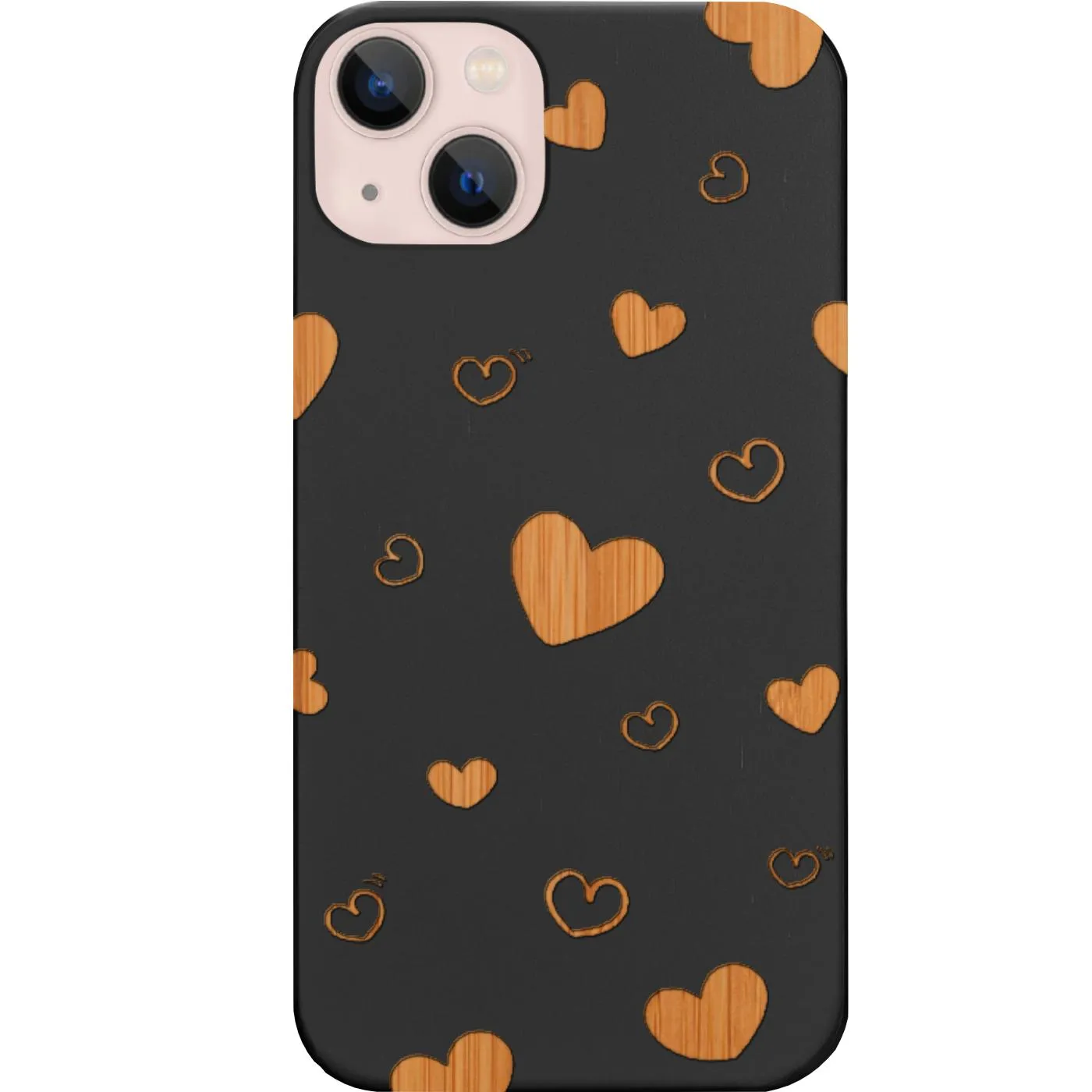 Heart Pattern 2 - Engraved Phone Case Strong Frame Rugged Design Style