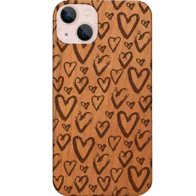 Slim Design Heart Pattern - Engraved Phone Case