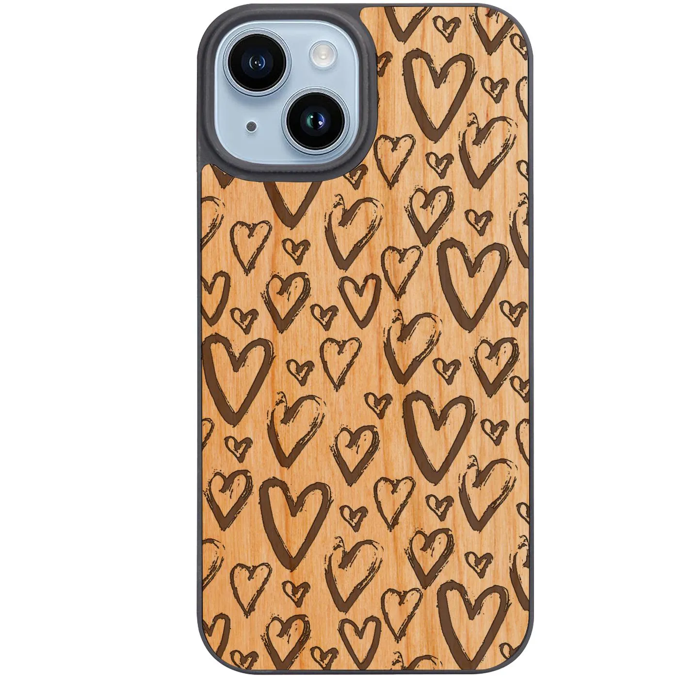 Heart Pattern - Engraved Phone Case Protective Structure