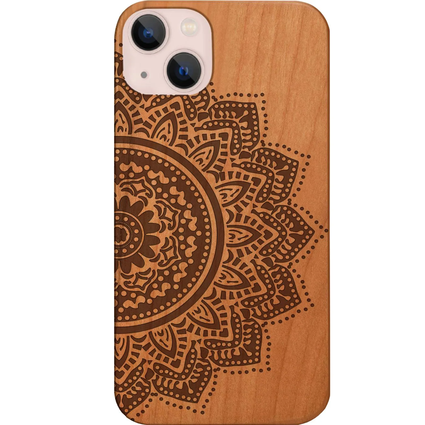 Minimal Shield Texture Smooth Texture Half Mandala 1 - Engraved Phone Case