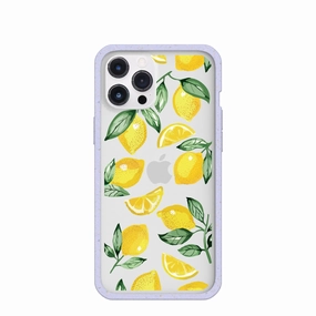 Durable Texture Clear Lemon Fizz iPhone 12 Pro Max Case With Lavender Ridge