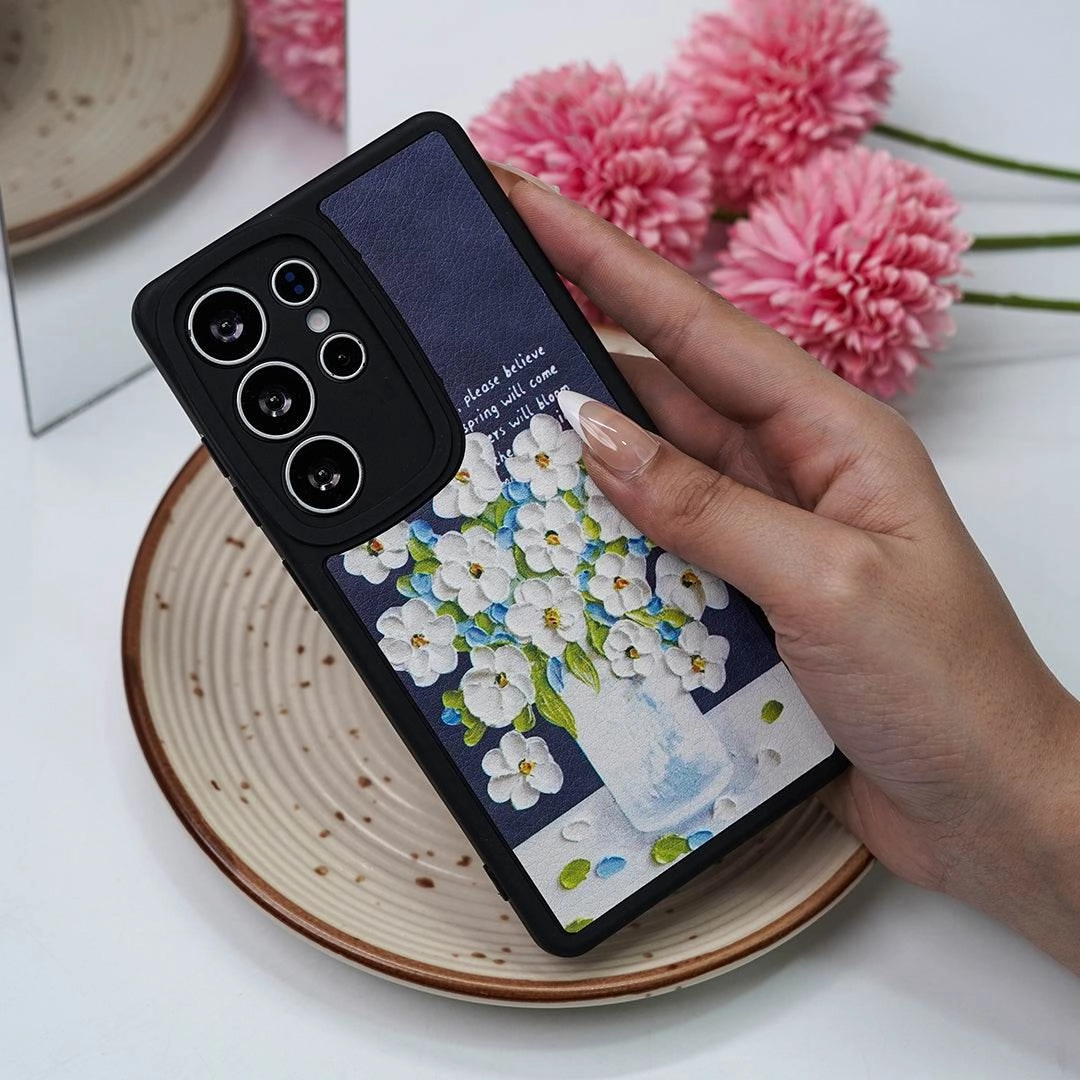 Luxury Detail Texture Premium Form Flower Painting Phone Case - Samsung