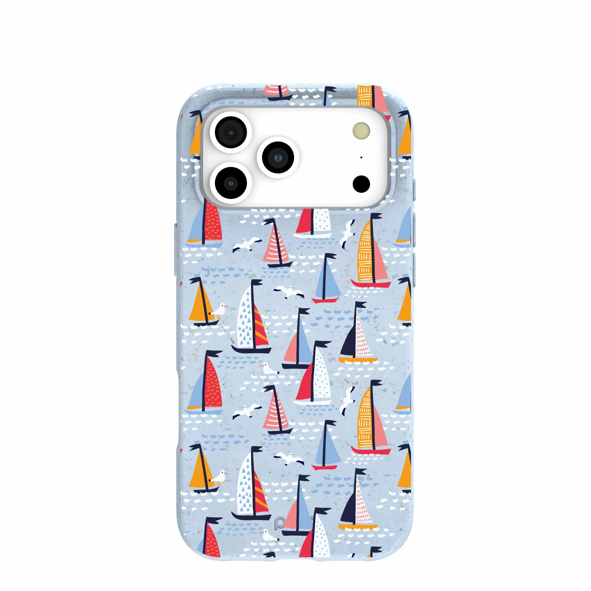Durable Finish Powder Blue Sails and Seagulls iPhone 17 Pro Max Case
