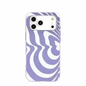 Clear Frame Lavender Flutter Left iPhone 17 Pro Max Case