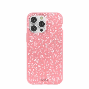 Bubblegum Pink Dreamy Meadow iPhone 14 Pro Max Case Comfort Edge Layer