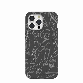 Hybrid Finish Matte Texture Design Black Play Sketch iPhone 15 Pro Max Case