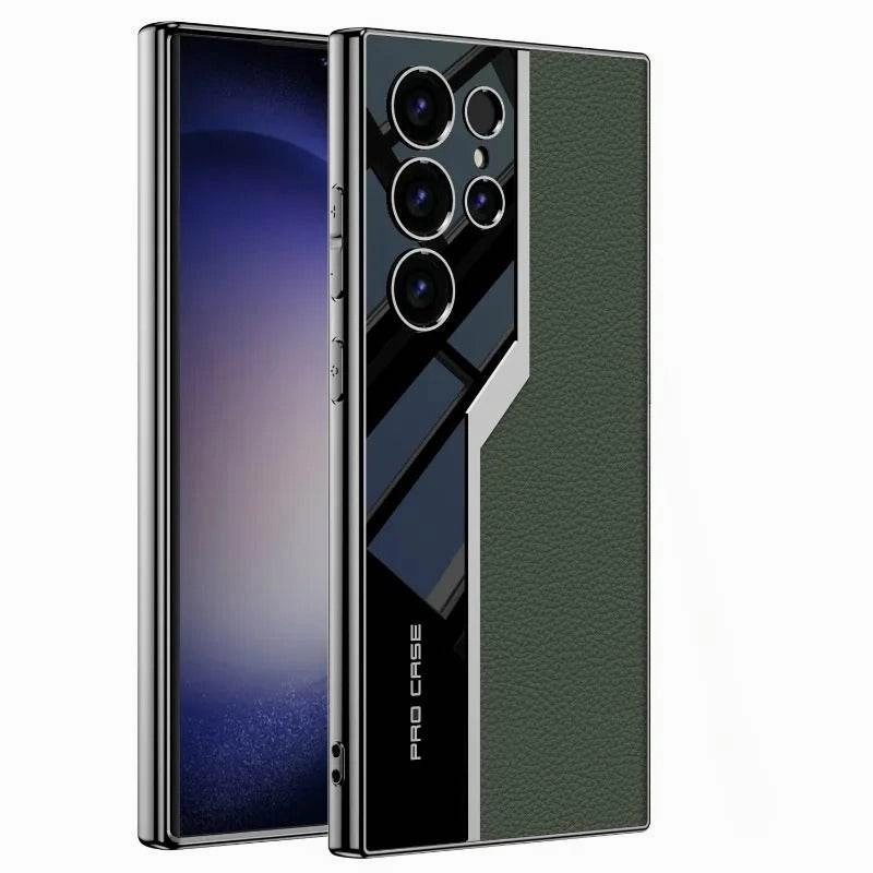 Smooth Look Shock Resistant Build Quilted Classic Plain Leather Craft Case - Samsung