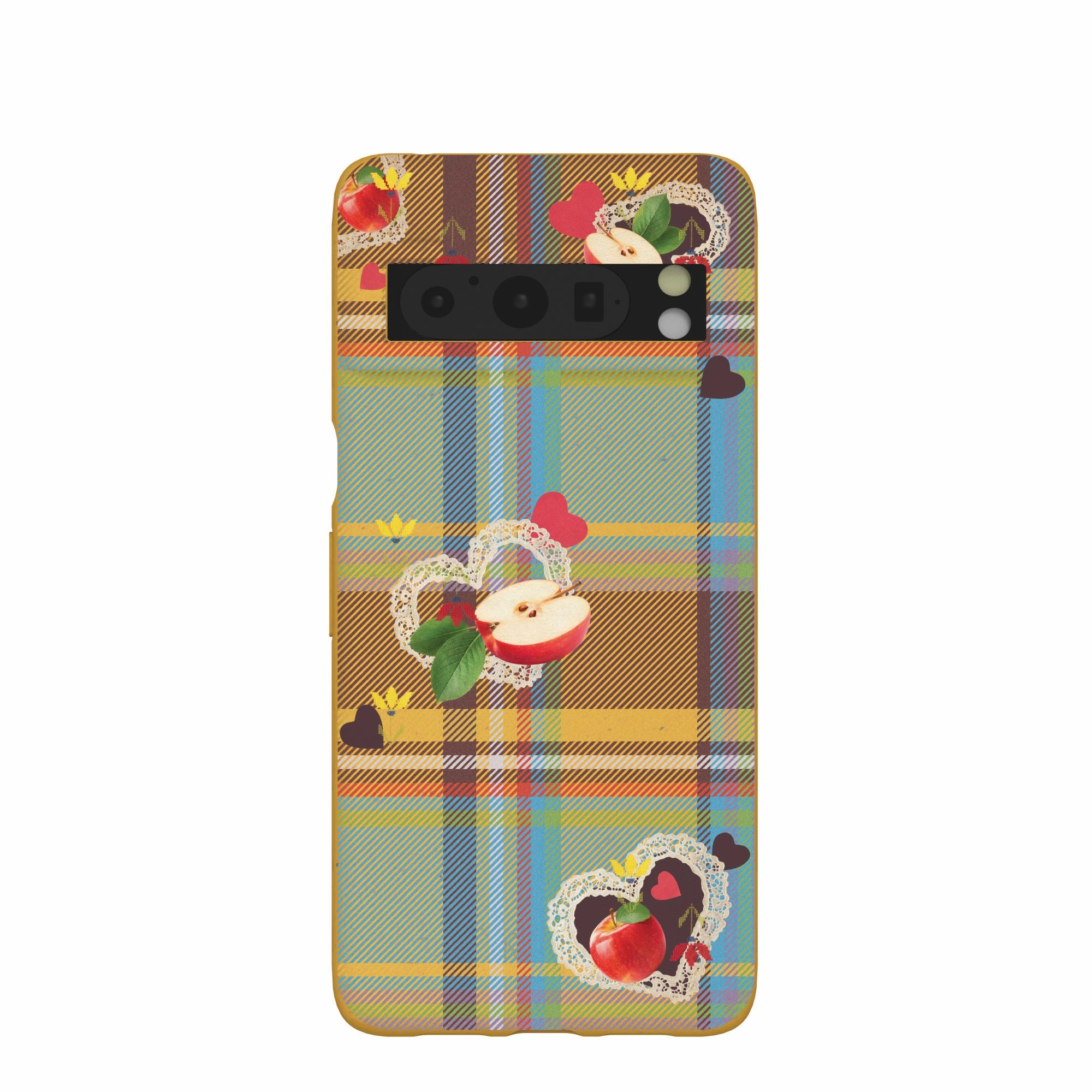 Smooth Layer Texture Flexible Grip Texture Honey Apple Plaid Google Pixel 8 Pro Case