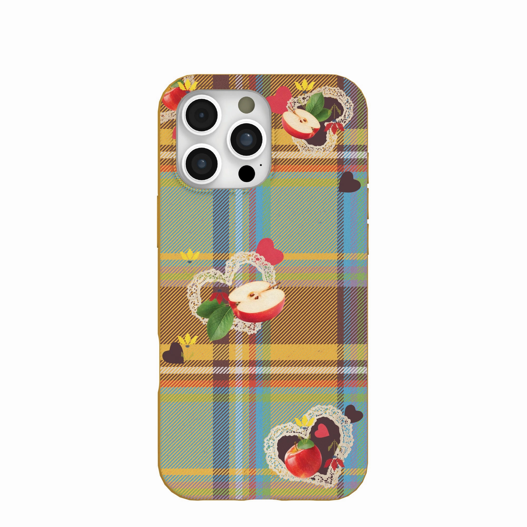 Honey Apple Plaid iPhone 16 Pro Max Case Premium Edge Design