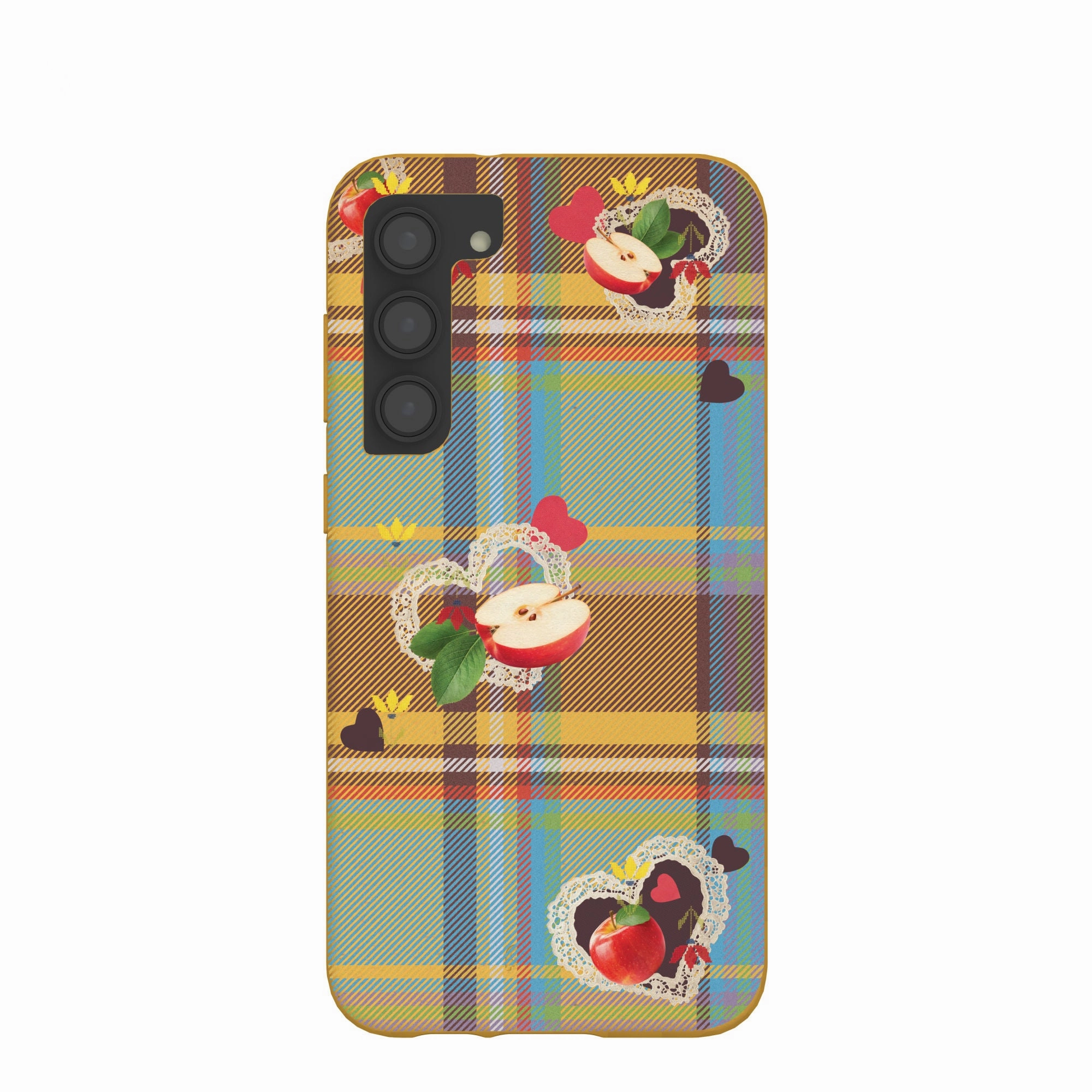 Honey Apple Plaid Samsung Galaxy S23 (Plus) Case Artistic Print Elegant Finish Design