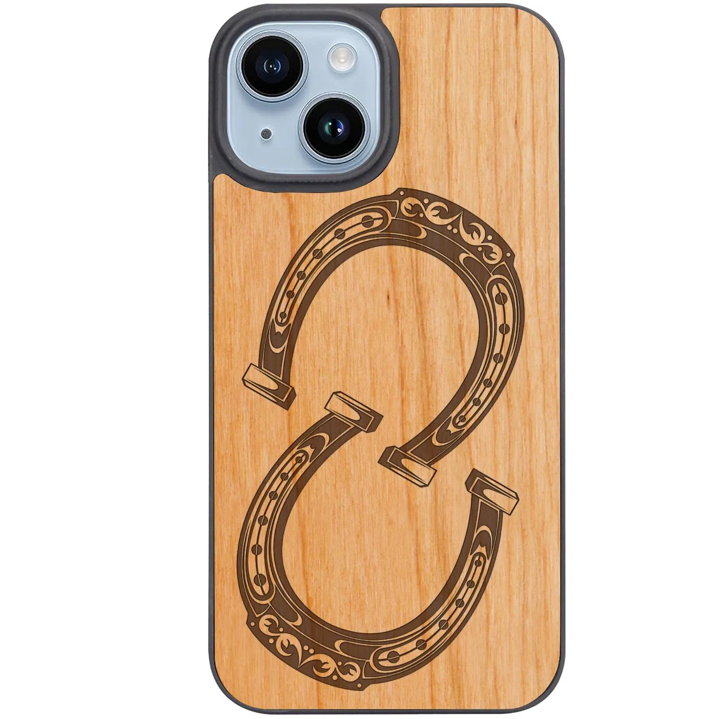 Horse Shoes - Engraved Phone Case Ergonomic Feel