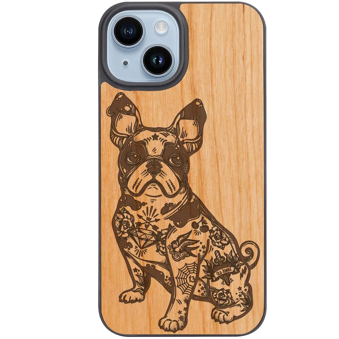 Modern Frame Classic Look Pug Dog - Engraved Phone Case