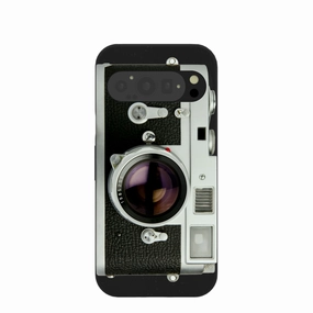 Black Vintage Camera Google Pixel 9/9 Pro Case Vivid Surface Detail Clear Design