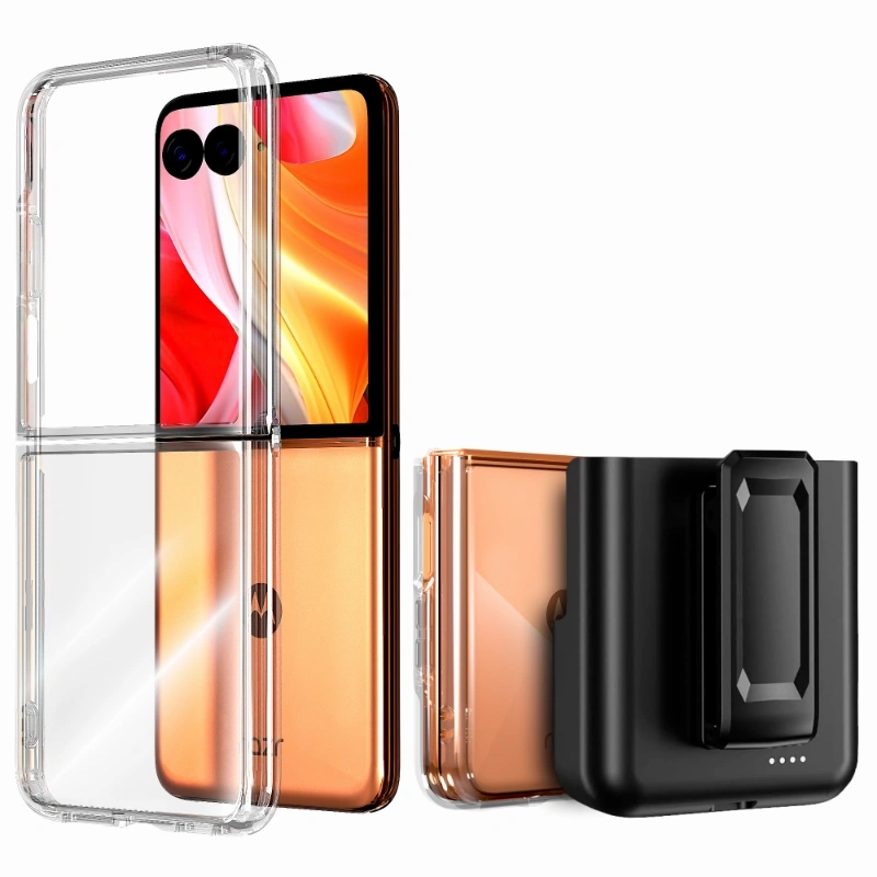 Comfort Edge Layer Motorola Razr Plus (2024) / Razr 50 Ultra Hybrid Shockproof Clear Slim Acrylic Case Cover Flexible Hinge Rib