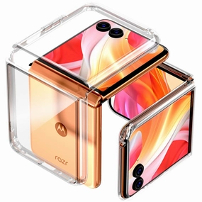 Soft Protection Edge Clear Edge Motorola Razr Plus (2024) / Razr 50 Ultra Hybrid Shockproof Clear Slim Acrylic Case Cover Flexible Hinge Rib