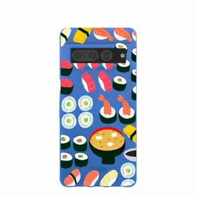 Electric Blue Sushi Night Google Pixel 7 Pro Case Durable Shape Premium Surface