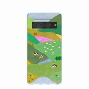 Powder Blue Farm Tales Google Pixel 7 Pro Case Modern Aesthetic