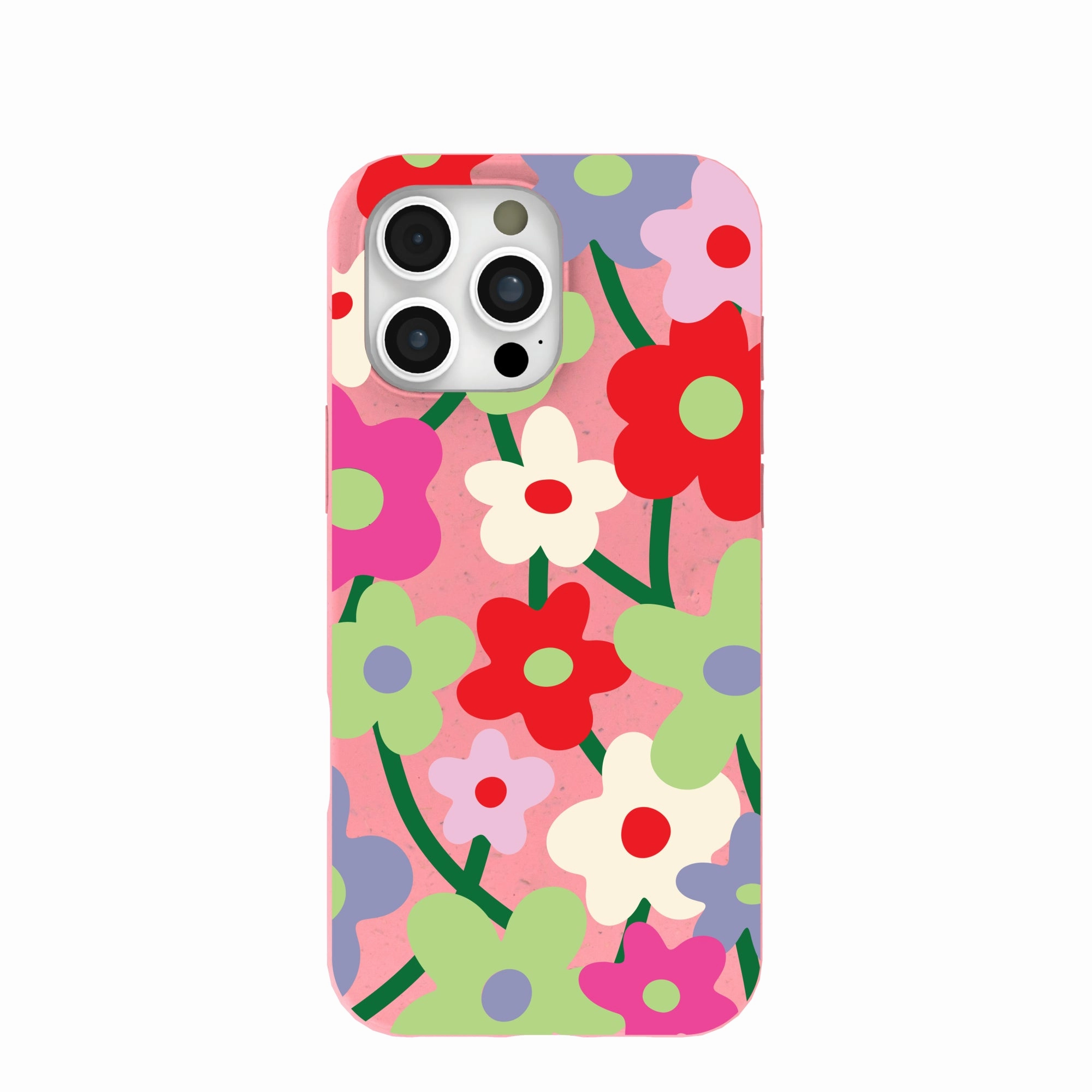 High Durability Flexible Design Bubblegum Pink Poppy Flora iPhone 16 Pro Max Case