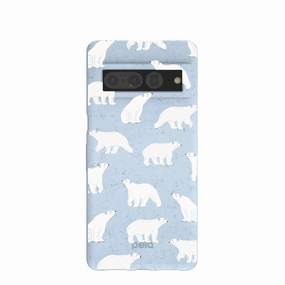 Stylish Detailing Ultra Slim Powder Blue Ice Bears Google Pixel 7 Pro Case