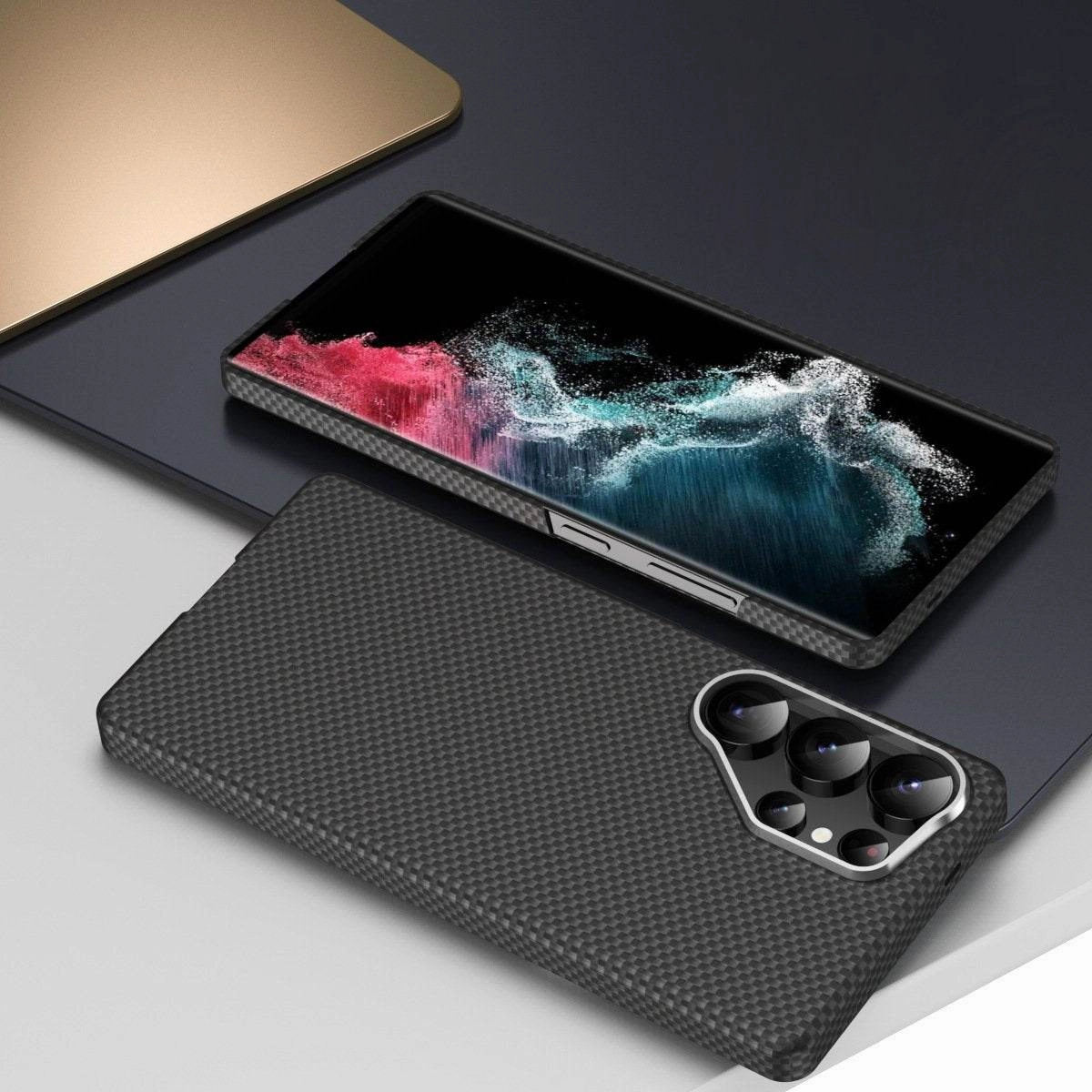 Trendy Layer Everyday Look Galaxy S25 Series Neo Armor Carbon Fiber Shield Case