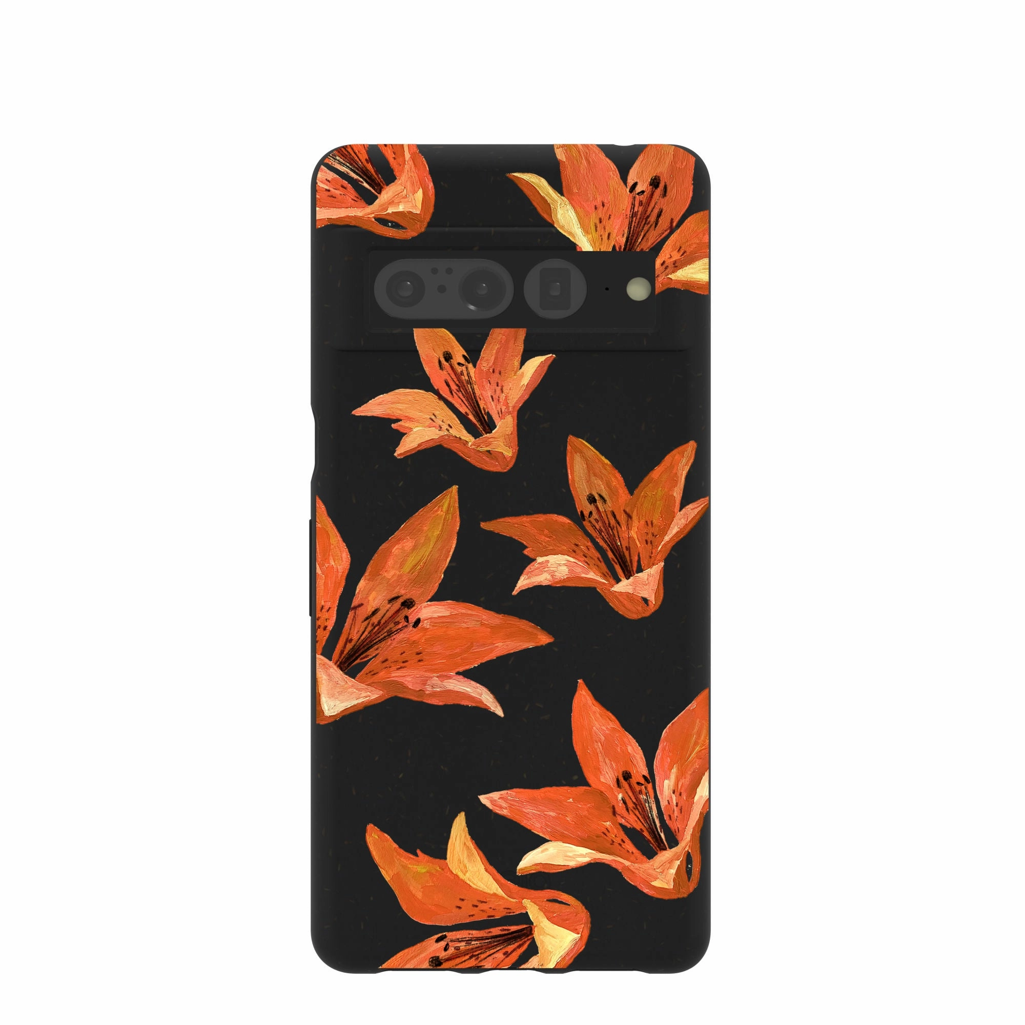 Rugged Surface Build Premium Material Black Tiger Lily Google Pixel 7 Pro Case
