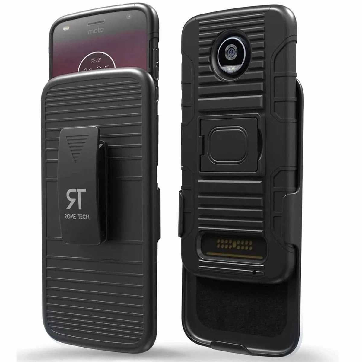 Motorola Moto Z2 Play Dual-Layer Holster Case with Kickstand Comfort Edge Layer
