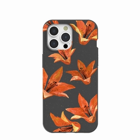 Black Tiger Lily iPhone 15 Pro Max Case Comfort touch