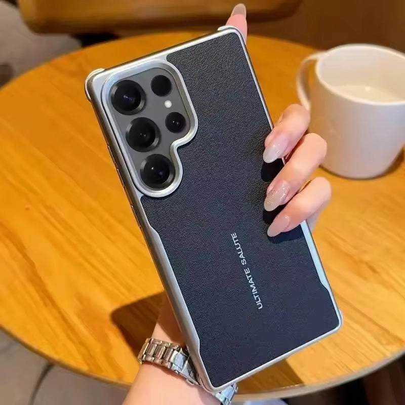 Portable Grip Durable Texture Imperial Shield Leather Case