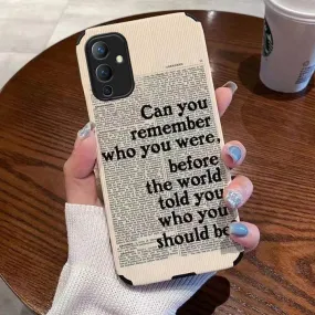 Inspiring Quote Phone Case - OnePlus Clear Back Flexible frame