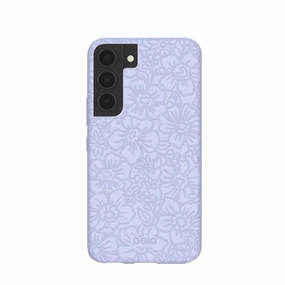 Lavender Flowerbed Samsung Galaxy S22 Case Dual Layer Fashionable Texture