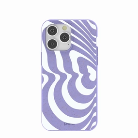Lavender Flutter Left iPhone 14 Pro Max Case Anti glare Modern Detail