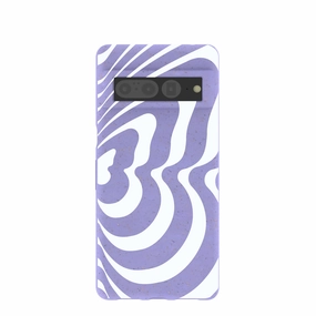 Clear Pattern Lavender Flutter Right Google Pixel 7 Pro Case