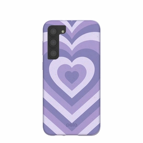 Lavender Power Hearts Samsung Galaxy S23 (Plus) Case Luxury Texture Finish