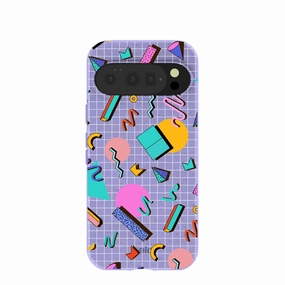 Smooth Touch Lavender Retro Grid Google Pixel 10/10 Pro Case