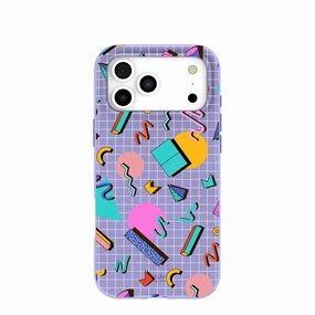 Trendy Aesthetic Urban Accessory Lavender Retro Grid iPhone 17 Pro Max Case